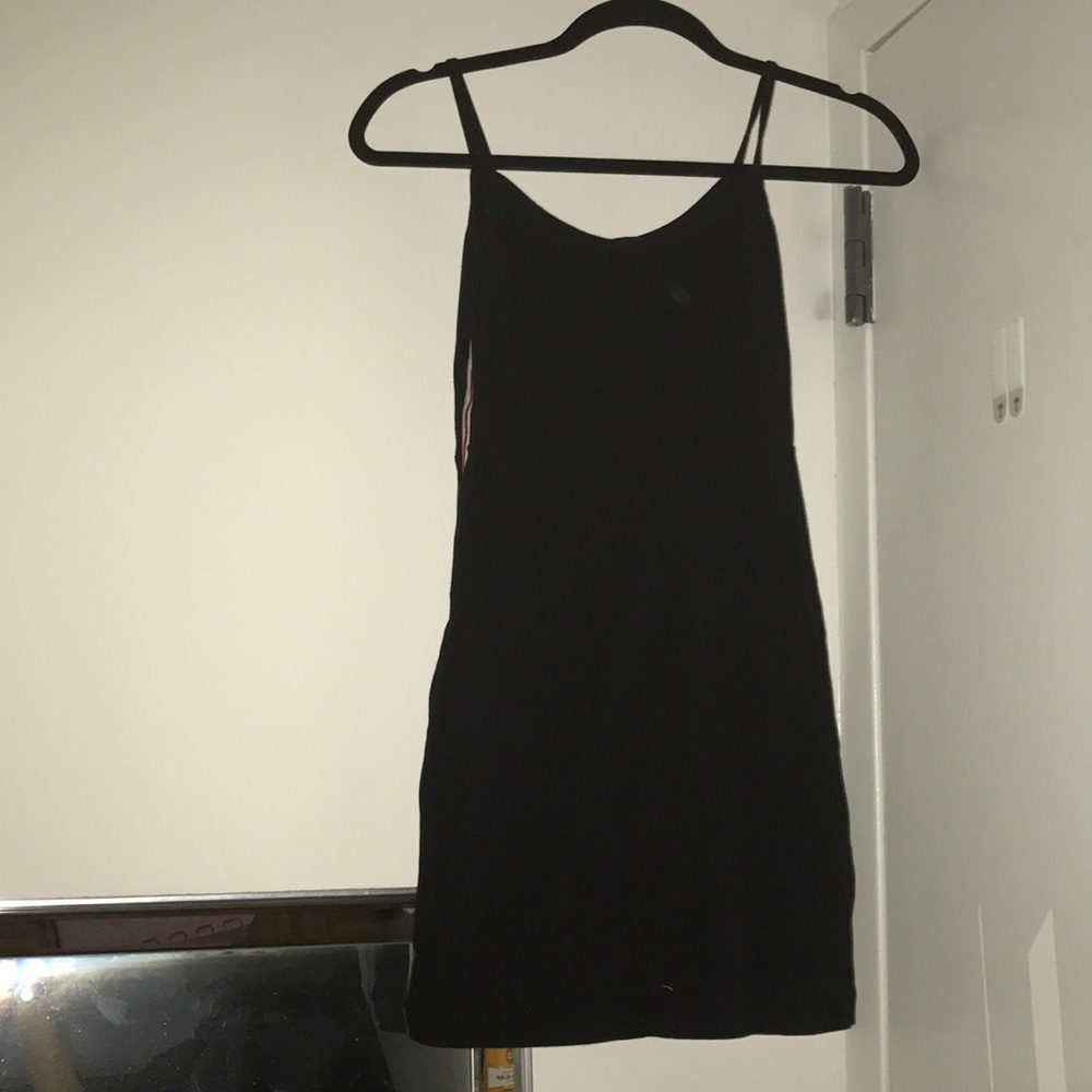 ♠️ Black side stripped dress